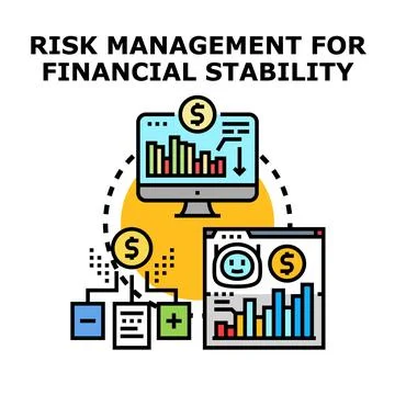 Risk management for financial stability concept illustration Stock Illustration