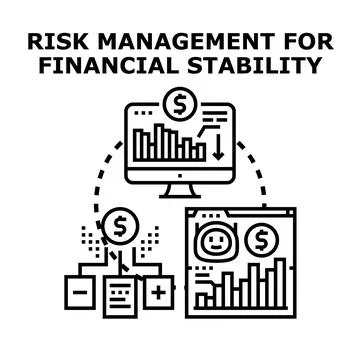 Risk management for financial stability concept illustration Stock Illustration