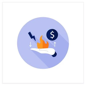 Risk management flat icon 库存插图