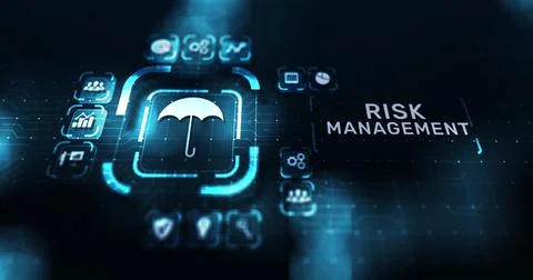 Risk management forecasting evaluation financial business concept on virtual Stockillustratie