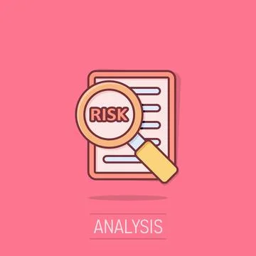 Risk management icon in comic style. Document cartoon vector illustration o.. 스톡 일러스트