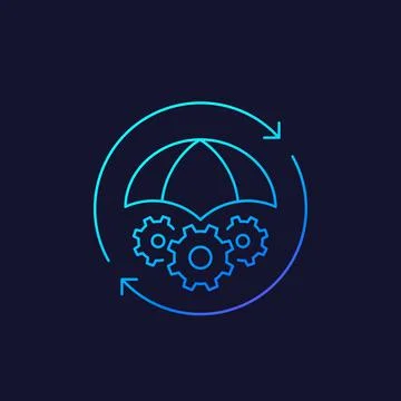 Risk management icon, linear Stock Illustration