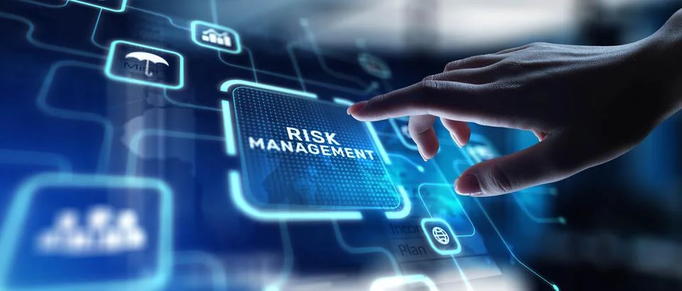 Risk Management Identifying and Mitigating Business Risks, projection on a vi Stock Photos