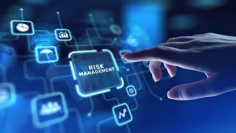 Risk Management Identifying and Mitigating Business Risks, projection on a vi Stock Photos
