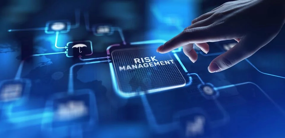 Risk Management Identifying and Mitigating Business Risks, projection on a vi Stock Photos
