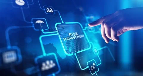 Risk Management Identifying and Mitigating Business Risks, projection on a vi Stock Photos