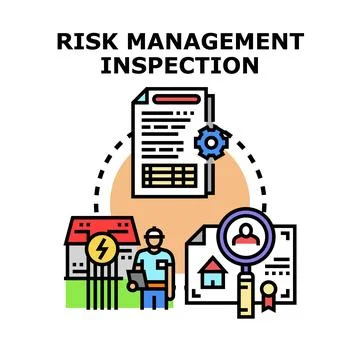Risk management inspection process for property safety Stockillustratie