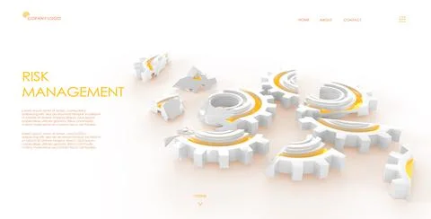 Risk management isometric 3D render. Concept of analysis business process Stock Illustration