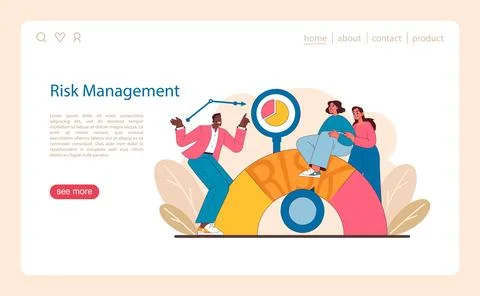 Risk Management in IT project management. Portrays proactive identification Stock Illustration
