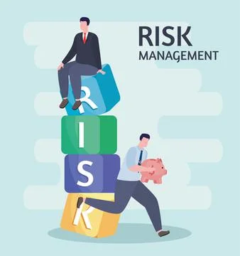 Risk management lettering Stock Illustration