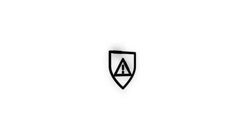 Risk Management Line Icon Animation Loop White Background Stock Footage 338423889