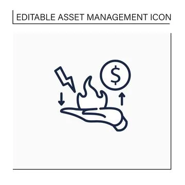 Risk management line icon Stockillustratie