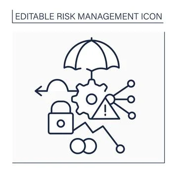 Risk management methods line icon Illustrazione stock