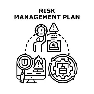 Risk management plan process detecting business threats Stock Illustration