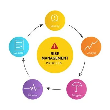 Risk management process diagram Illustrazione stock