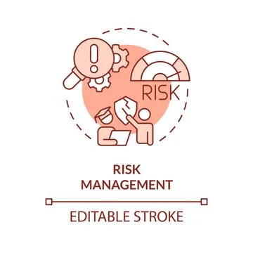 Risk management red concept icon Stock Illustration