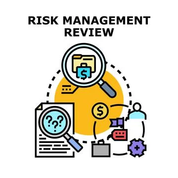 Risk management review process and business analysis 스톡 일러스트
