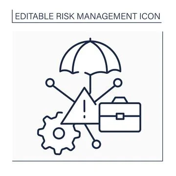Risk management services line icon Illustrazione stock