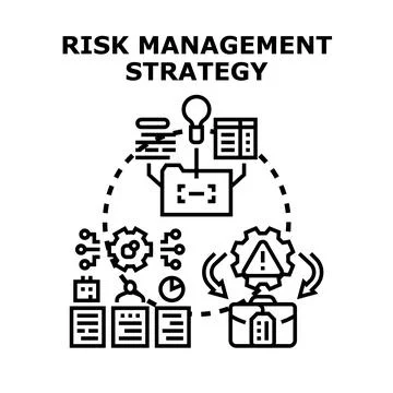 Risk management strategy planning and assessment process concept Stockillustratie