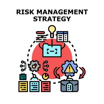 Risk management strategy planning and assessment process concept Stock Illustration