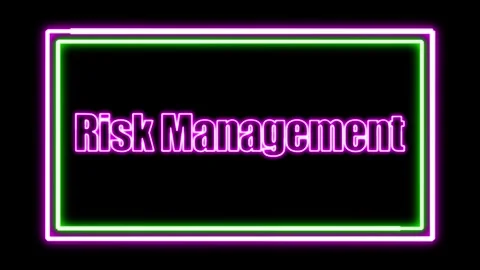 'Risk Management' Text Animation with Neon Glow &amp; Glowing Squares. Stock Footage 282577083