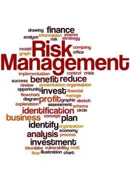 Risk Management, word cloud concept Illustrazione stock