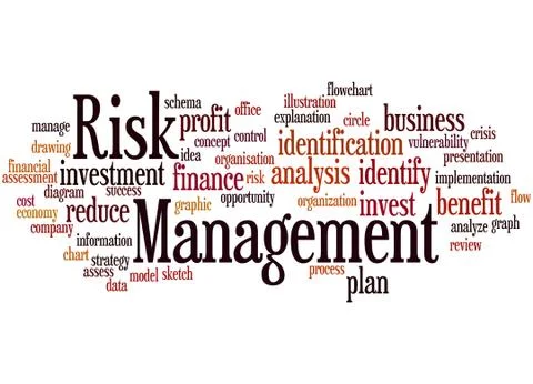 Risk Management, word cloud concept Illustrazione stock
