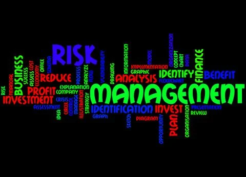 Risk Management, word cloud concept Illustrazione stock