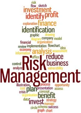 Risk Management, word cloud concept Illustrazione stock