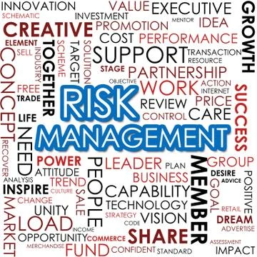 Risk management word cloud Illustrazione stock