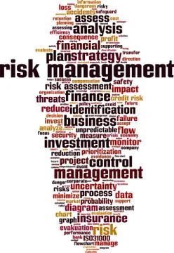 Risk management word cloud Illustrazione stock