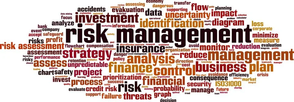 Risk management word cloud Illustrazione stock