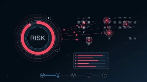 Risk Management Workflow Visualization Circular Progress Dial Data Analysis Stock Footage 347414564