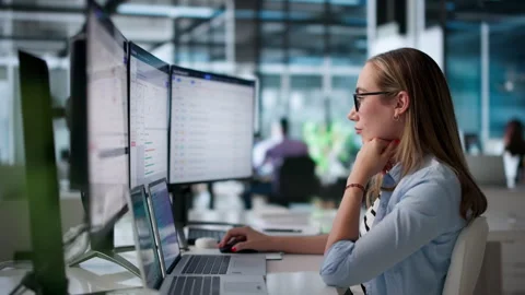 Risk Manager Analyzing Third-party Supplier Data On Laptop Stock Footage 339897700