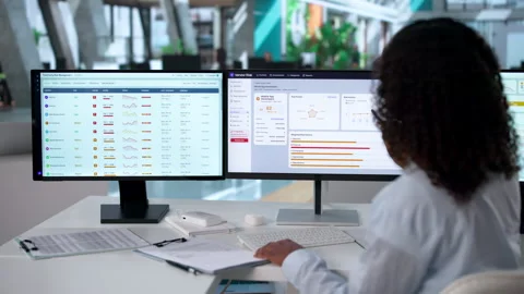 Risk Manager Assessing Third-party Compliance On Computer Stock Footage 339911339