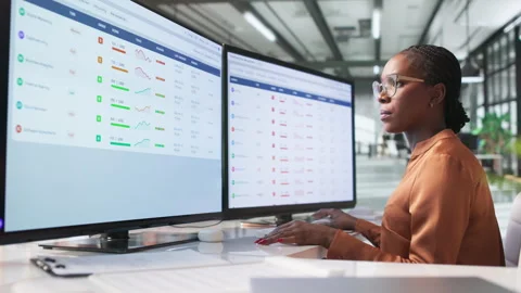 Risk Manager Using TPRM Software Vídeo Stock 338173146