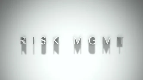 Risk mgmt 3D title animation with shadows on a white background Stock Footage 297456744