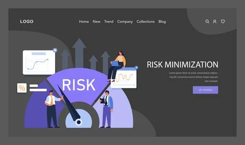 Risk Minimization spotlighted. Professionals navigate financial charts Stock Illustration