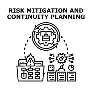 Risk mitigation and business continuity planning concept Illustrazione stock