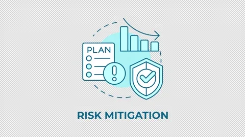 Risk mitigation blue concept icon animation Stock Footage 341021594