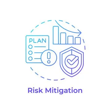 Risk mitigation blue gradient concept icon Illustrazione stock