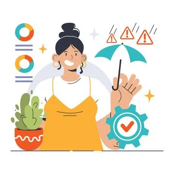 Risk Mitigation concept. Flat vector illustration Illustrazione stock