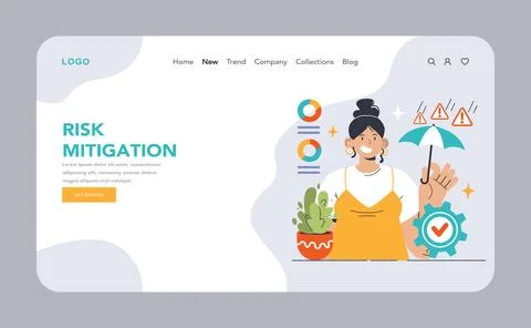 Risk Mitigation concept. Flat vector illustration Stock Illustration