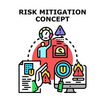 Risk mitigation concept preventing financial and operational dangers Stock Illustration