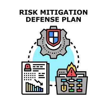 Risk mitigation defense plan implementation process concept 스톡 일러스트