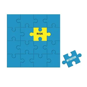 Risk mitigation development puzzle 스톡 일러스트