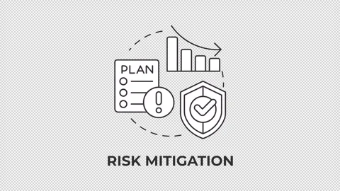 Risk mitigation line concept icon animation Stock Footage 340283129