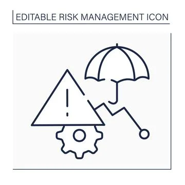 Risk mitigation line icon Stock Illustration