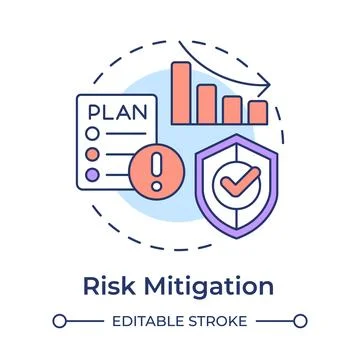 Risk mitigation multi color concept icon Illustrazione stock
