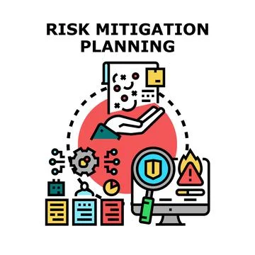 Risk mitigation planning for business disaster protection 스톡 일러스트